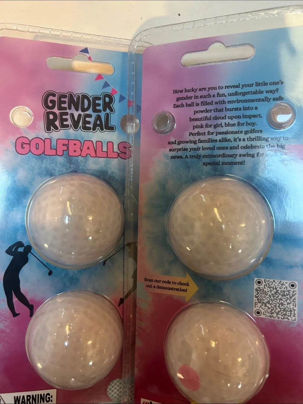 Gender Reveal Golf Balls - White with Blue Reveal - Unbranded